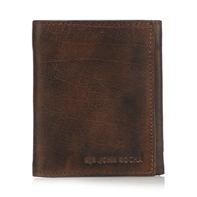Brown leather zip wallet